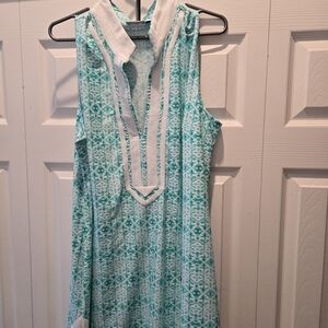 Cabana Life Turquoise and White Dress